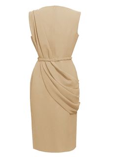 CaeliNYC Alexandria Draped cocktail dress - Many colors – Caeli Couture Fitted Pre-draped Sheath Midi Dress, Fitted Pleated Bodice Pre-draped Dress, Elegant Fitted Sleeveless Cocktail Dress, Elegant Sleeveless Dress With Ruched Bodice For Formal Occasions, Elegant Sleeveless Formal Dress With Ruched Bodice, Elegant Formal Sleeveless Dress With Ruched Bodice, Sleeveless Ruched Dress For Wedding Guest, Dressy Solid Color Cocktail Dress, Solid Draped Evening Dress