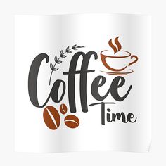 coffee time logo with cup and beans