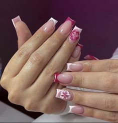 Spring Acrylic Nails, Summery Nails, Girly Acrylic Nails, Cute Acrylic Nail Designs, French Tip Acrylic Nails, Simple Acrylic Nails, Short Square Acrylic Nails, Unique Acrylic Nails, Nails 2023