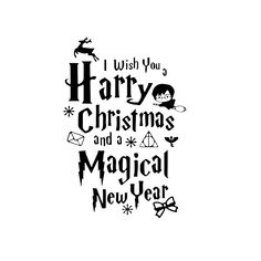 i wish you a harry potter christmas and a magical new year svg cut file