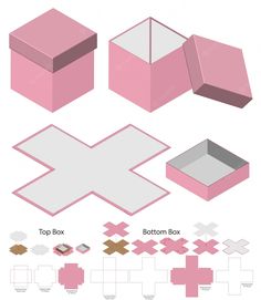 the box is pink and has different patterns to match it's color palettes