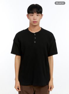 mens-buttoned-ribbed-cotton-top-ig416 / Black Everyday Black Tops With Ribbed Collar, Black Ribbed Top For Streetwear, Black Crew Neck Top With Ribbed Collar, Black Cotton Top With Ribbed Collar, Ribbed Cotton T-shirt For Streetwear, Relaxed Fit Ribbed Tops For Streetwear, Classic Black T-shirt With Ribbed Collar, Casual Black Top With Ribbed Collar, Casual Black Tops