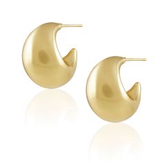 The Carly Crescent Hoop earrings are the perfect combination of grace and glamour. Crafted from 18K gold, their shimmering crescent shape will add an elegant touch to any look while making a chic statement. Make heads turn and stand out from the crowd with these luxurious and eye-catching hoops! 23 mm 18k Gold Plated over Stainless Steel Hypoallergenic Water & Tarnish Resistant Elegant Crescent Huggie Earrings, Tarnish Resistant Crescent Hoop Earrings, Elegant Crescent Gold Plated Hoop Earrings, Elegant Crescent Hoop Earrings, Modern Crescent Yellow Gold Hoop Earrings, Modern Gold Crescent Hoop Earrings, Elegant Half Moon Gold Hoop Earrings, Elegant Gold Half Moon Hoop Earrings, Gold Half Moon Hoop Earrings