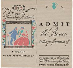 the front and back of an old fashioned ticket