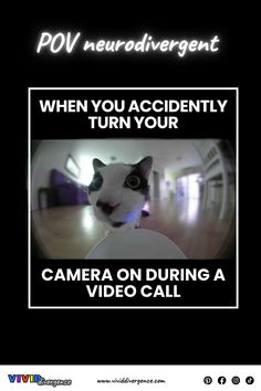 a black and white photo with the caption'camera on during a video call '