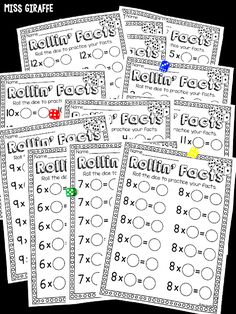 six printable math worksheets for kids to practice their addition skills with numbers