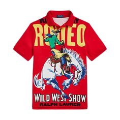 Polo Ralph Lauren Classic Fit Rodeo Mesh Polo Shirt (Red) - Polo Ralph Lauren American Preppy, Wild West Show, Vintage Polo Ralph Lauren, Pique Polo Shirt, Vintage Polo, Cotton Polo, Graphic Shirt, Polo Collar, Wild West