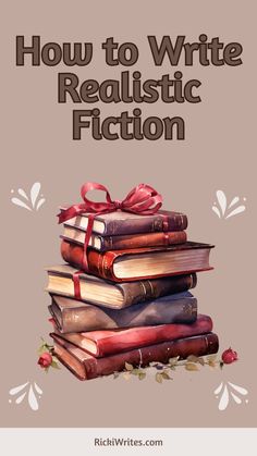 a stack of books with the title how to write realistic fiction