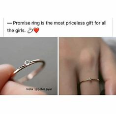 two pictures one with a ring and the other with a heart on it, both showing their engagement rings