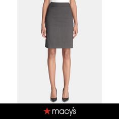 in stock Gray Pencil Skirt Bottoms For Office, Elegant Gray Short Length Bottoms, Gray Knee-length Workwear Bottoms, Gray Pencil Skirt For Workwear, Gray Knee-length Bottoms For Workwear, Chic Calvin Klein Skirt For Workwear, Gray Pencil Skirt For Work, Elegant Calvin Klein Skirt For Work, Chic Calvin Klein Skirt For Work