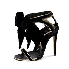 Chic black gold velvet heeled sandals with an open toe, bow decor, and ankle strap, ideal for adding a touch of elegance and sophistication to any outfit. Color: Black Gold Material: Velvet Heel Type: Stiletto heel Heel Height: 4.72'' / 120 mm approx Product measurements were taken using size 8. Please note that measurements may vary by size. Toe: Open toe Bow decor ankle strap design Clear strap design Cut-out design Handcrafted US sizing. Fits true to size. Goal Aesthetic, Black And Gold Design, Walking Tall, Ankle Strap Sandals Heels, Velvet Heels, Open Toe High Heels, Exclusive Shoes, Bow Decor, Studio 54