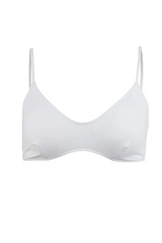 The Elise bralette bikini top in white has a playful and oh-so-chic silhouette. With modest coverage and a flawless fit, Elise is a perfect bikini top. The shoulder straps adjust comfortably with delicate hardware on the back. Pair the Elise with our famous hipster Jenna Bottom or the high waist Serena Bottom. Also available in Pair with Jenna Bottom or Serena Bottom Quick-drying Made in Brazil Fully lined 87% polyamide, 13% spandex hardware is hypoallergenic, heat-free and rust-free White Bralette, Free Dresses, White Swimsuit, Black Bralette, Suit Style, Bralette Tops, Swimsuit Fashion, Spring Collection, Soft Fabric