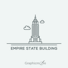 the empire state building in new york, ny is shown with text that reads empire state building