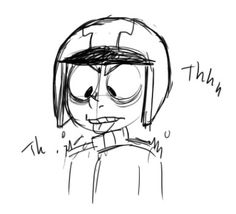 a drawing of a person wearing a helmet with the words think, i'm in it