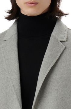 Pickstitched details and streamlined patch pockets elevate a felted wool-blend blazer cast in a versatile solid hue. 29" length Notched lapels Wool/polyester/nylon/viscose/acrylic Dry clean Imported Modern Wool Blazer With Lapel Collar, Modern Winter Blazer With Pressed Crease, Modern Wool Sport Coat With Lapel Collar, Single Breasted Cashmere Outerwear For Office, Tailored Wool Coat With Single Button, Fall Cashmere Blazer With Notch Lapel, Wool Coat With Single Button And Notch Lapel, Notch Lapel Cashmere Outerwear For Office, Gray Outerwear With Single Button And Suit Collar