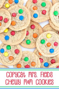 A pile of Copycat Mrs. Fields Chewy M&M Cookies. Mrs Fields M&m Cookies, Soft And Chewy M&m Cookies, M M Sugar Cookies Recipe, Sugar Cookies With M&ms, M&m Sugar Cookies, Ms Fields Cookies, Mrs Fields Sugar Cookie Recipe, M And M Cookie Recipe, M&m Cookies