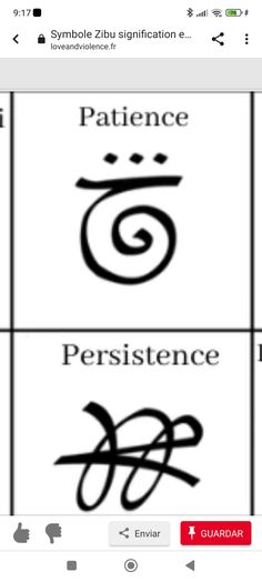 an image of four different symbols with the words in each language and two letters below