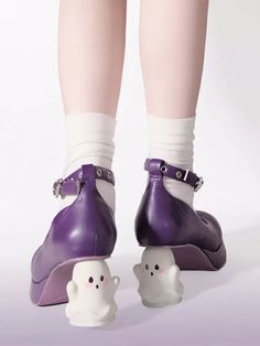 Round Toe Shoes, Purple Shoes, Ankle Strap Shoes, Heart Bag, Strap Shoes, Brown Shoe, Gothic Lolita, Designer Heels, Cross Straps