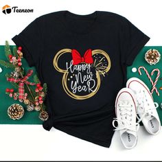 Disney Happy New Year Shirt - Minnie Trip Shirt for Family Matching Disneyland Vacation & Disney Travel Disney Happy New Year, Disney New Year, Happy New Year Shirt, New Years Eve Shirt, Disneyland Shirt, New Year Shirt, Disney Trip Shirts, Disneyland Vacation, Disneyland Shirts