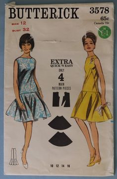 an old fashion sewing pattern for a dress