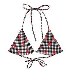 Women's Black Gingham and Lobsters Bikini Top Swimsuit Tops Berry Jane™ Americana Outfits, England Coast, New England Coast, Lobster Design, Plaid Bikinis, Going Shopping, Perfect Leggings, Black Gingham, Coastal Granddaughter