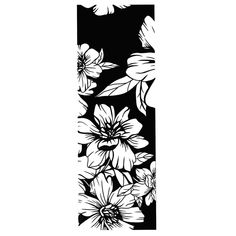 a black and white drawing of flowers in the shape of a letter i on a white background