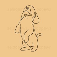 a drawing of a dog on a brown background