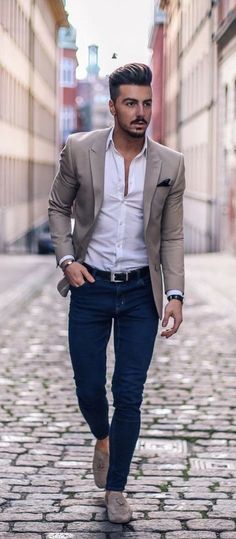 Mens Casual Suits, Mens Fashion Smart, Hipster Mens Fashion, Blazer Jeans, Mens Fashion Classy, Formal Casual, Mens Fashion Suits, Casual Suit, Mens Winter Fashion