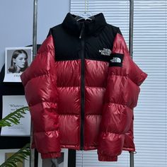 The North Face Women's 700 Fill Nuptse Puffer 1996 Red/Black Down Jacket Size M Size M The North Face - Women's Brand New 100% Authentic Red The North Face Puffer, Red Winter Sports Outerwear, Red Outerwear For Winter Sports, The North Face Puffer Jacket For Fall Winter Sports, Red Puffer Jacket For Outdoor Fall Use, Red Puffer Jacket For Fall Outdoor Activities, Red Winter Outerwear For Streetwear, Red Outerwear With Padded Collar For Streetwear, Red Padded Collar Outerwear For Streetwear