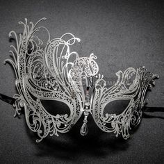 Beautiful Silver Swan Metal Venetian Masquerade Mask with Silver Rhinestones Silver Rhinestone Eye Mask For Masquerade, Silver Rhinestone Eye Masquerade Mask, Silver Fantasy Carnival Mask, Silver Formal Masquerade Mask For Carnival, Elegant Evening Masks For Carnival, Elegant Evening Mask For Carnival, Elegant Silver Masquerade Mask For Wedding, Silver Fantasy Masks For Carnival, Silver Fantasy Mask For Carnival