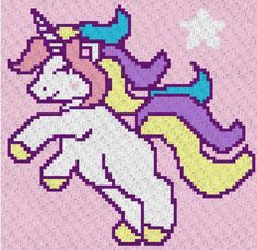 an image of a cross stitch unicorn