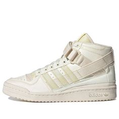 adidas Parley x Forum Mid 'Off White' GX6971 (SNKR/Cozy/Skate/Unisex/Wear-resistant) High-top Cream Skate Shoes For Sports, Cream High-top Adidas Sneakers, Sporty Cream High-top Sneakers, Cream High-top Sneakers For Sports, White High-top Skate Shoes For Outdoor, Cream Adidas Sneakers For Streetwear, White Sporty Skate Shoes For Outdoor, Cream High-top Sneakers With Cushioned Footbed For Sports, Cream High-top Sneakers With Cushioned Footbed