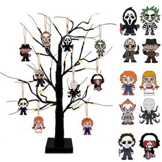 the halloween tree is decorated with many different characters