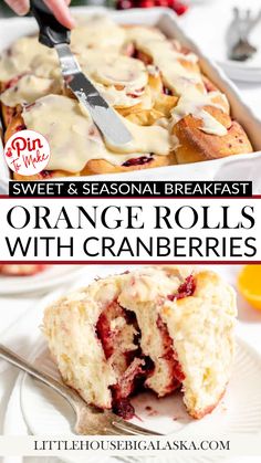 These Orange Cranberry Rolls are filled with refreshing winter flavors like whole cranberries and zesty citrus for a delicious roll recipe everyone will love! Need a fresh breakfast idea for Christmas or Thanksgiving morning? Try these soft, fluffy rolls – sweet, seasonal, and sure to be a hit with the whole family. Make this Orange Cranberry Rolls recipe today! #ChristmasBreakfast #ThanksgivingMorning #CinnamonRolls #SeasonalBaking #HolidayTreats #FreshBakes | @LttlHouseBigAK Orange Cranberry Cinnamon Rolls, Cranberry Orange Rolls, Cranberry Rolls, Winter Flavors, Fluffy Rolls, Orange Sweet Rolls, Thanksgiving Morning, Great Breakfast Ideas, Seasonal Baking