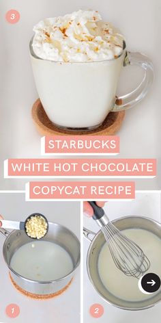 how to make starbuck's white hot chocolate copycat recipe with pictures and instructions