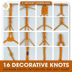 the instructions for how to make decorative knots with macrame stitchs and knot guides