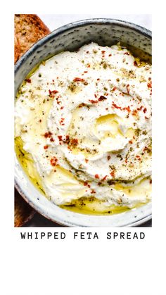 an image of whipped feta spread in a bowl