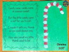 a christmas candy cane poem on green paper