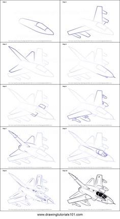 how to draw an airplane step by step instructions for kids and beginners with pictures