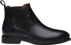 Classic Waterproof Workwear Boots, Classic Waterproof Work Boots, Black Work Boots With Removable Insole, Black Moc Toe Chelsea Boots For Work, Classic Black Waterproof Chelsea Boots, Classic Waterproof Black Chelsea Boots, Black Waterproof Chelsea Boots For Work, Black Work Boots With Rubber Heel Cap, Classic Slip-resistant Work Boots