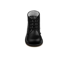 Synthetic upper, Lace up closure for secure fit, Round Toe, Padded Footbed, Rubber outsole | Unisex Josmo Logan Woven Walking Shoes in Black Size 3 - Infant Black Non-slip Lace-up Boots, Black Non-slip High-top Boots, Shoe Carnival, Boys Boots, Kids Boots, Dr. Martens Boots, Walking Shoes, Shoes Black, Dress With Boots