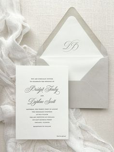 an elegant lettered wedding suite is displayed in this image