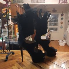 Nwot Felt On The Soles Is Unscuffed Questions? Leave A Comment Below! High Heel With Feather Trim For Night Out, High Heels With Feather Trim For Night Out, Feather Trim High Heels For Night Out, Dance Heels, Fredericks Of Hollywood, Leave A Comment, Shoes Women Heels, Shoes Heels, Hollywood