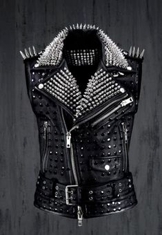 #Men #Silver #Black #Studded #Belted #Leather #Vest, #Men #Silver #Spike #Studded #Leather #Vest, #Spiked #Men #Leather #Gents #Biker #Vest #Black #Studs Leather Jacket Spikes, Metal Rock Outfit, Spiked Belt, Studded Leather Vest, Leather Vest Jacket, Spiked Leather Jacket, Punk Vest, Women Leather Vest, Estilo Punk Rock