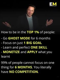 a man with his hands out in front of him and the caption below reads how to be in the top 10 % of people go ghost mode for 6 months