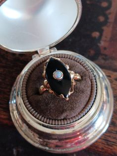 Antique Onyx and Opal - Etsy Black Onyx, Beautiful Things, Jewelry Inspiration, Statement Rings, Onyx, Opal, Ships, Engagement Rings, Crystals