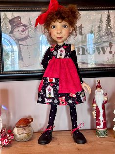 Dress, arm warmers and leggings included.  Doll and shoes not included. Stella Doll, Christmas Dress, Arm Warmers, Small Gifts, Doll Clothes, Beauty Book, Art Collection, Etsy Accessories, Bathing Beauties