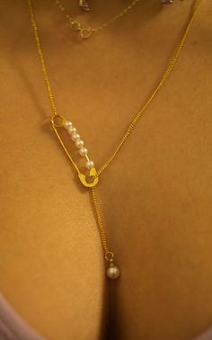 Safety Pin Necklace, Basic Necessities, Pin Necklace, Necklace With Beads, Girl Needs, A Necklace, Safety Pin, Every Girl