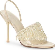 Cult Gaia Cassia Imitation Pearl Slingback Sandal (Women) | Nordstrom Glamorous Slingback Sandals For Cocktail, Glamorous Slingback Sandals For Cocktail Occasions, Glamorous Summer Slingback Pumps For Events, Glamorous Open Toe Slingback Pumps For Cocktail, Dreamy Heels, Wedding Platform, Pearl Heels, Pearl Shoes, Pearl Sandals