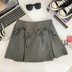 Plain Bow Mini A-Line Skirt Size S M L XL Total Length Waist Hips 35 60-70 110 36 62-72 114 37 64-76 118 38 66-78 122 measurement is cm.Product Information Material: 95% Polyester Color: Black New Instagram, Dark Gray, British Indian, Kawaii Fashion, Dark Black, Trendy Fashion Women, Uganda, Daily Fashion, A Line Skirts